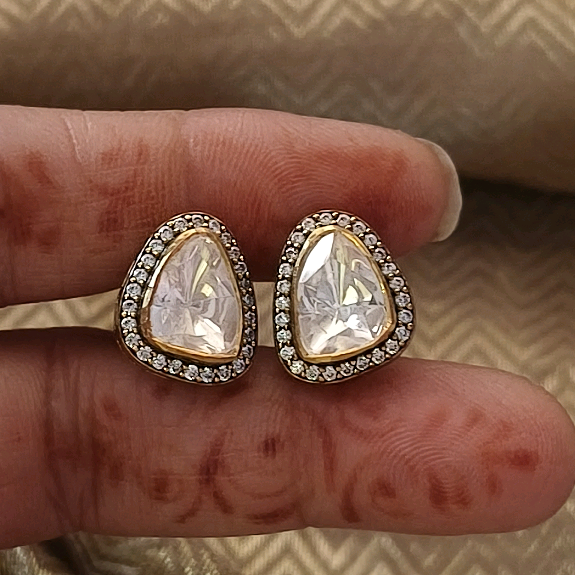 Nayaab Triangle Moissanite Studs